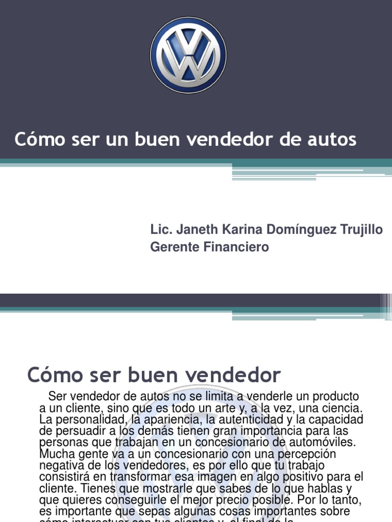 Cómo ser un excelente vendedor de autos | PDF | Cliente | Presupuesto