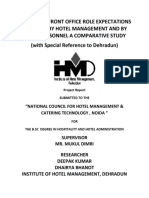 A Study on Front Office Role Expectations as Defind by Hotel Management and by Front Personnel a Comparative Study