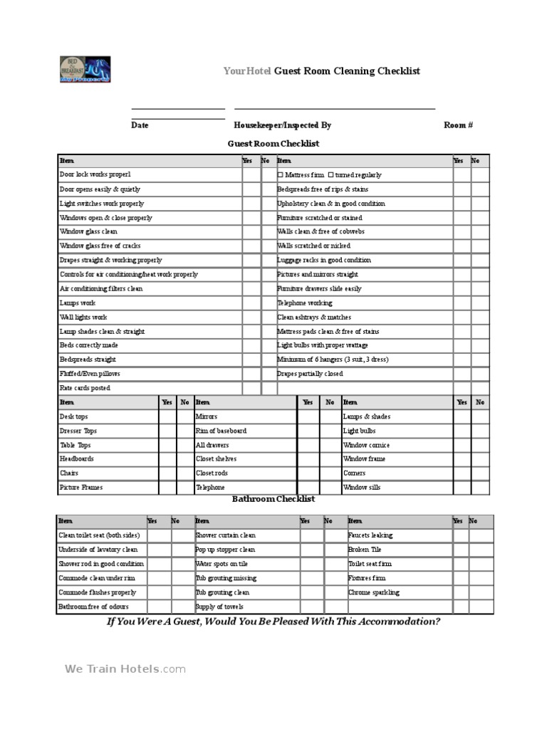 Guest Room Cleaning Checklist Template Pdf Bathroom Curtain