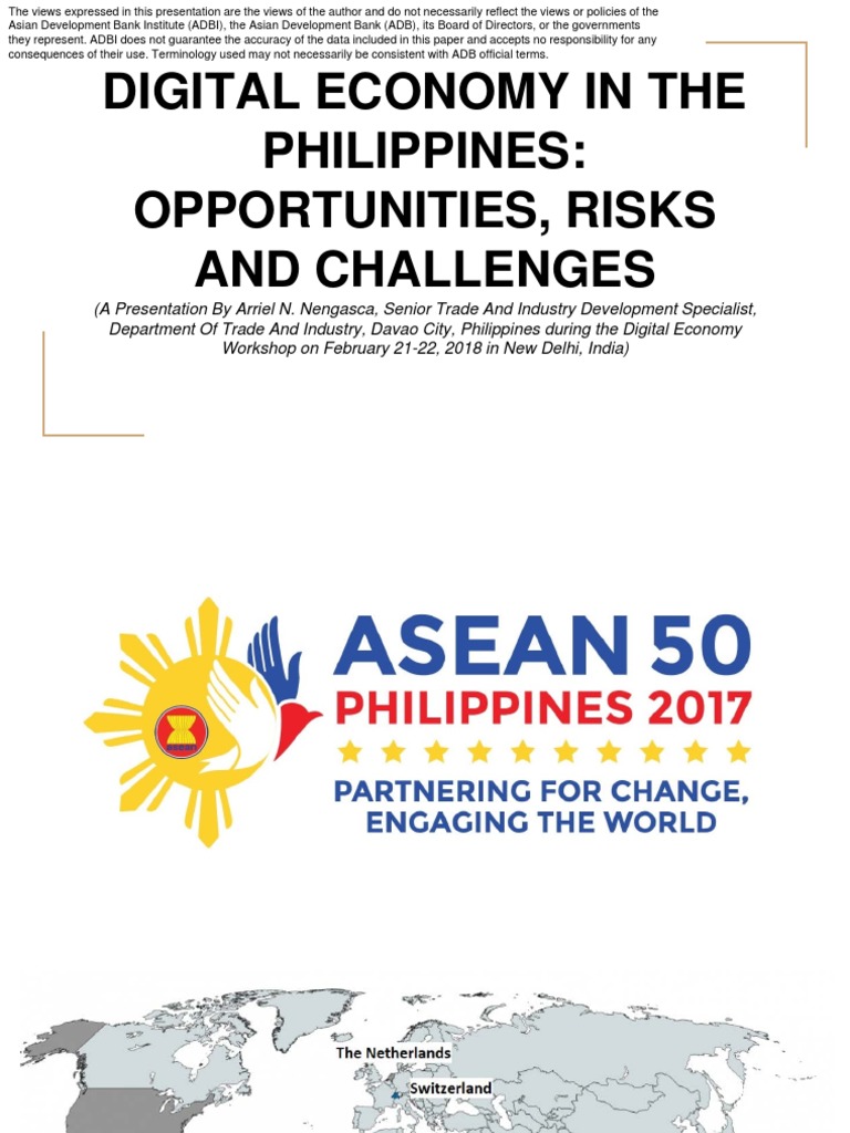 Digital Economy in Philippines Opportunities, Risks and Challenges Asian Development Bank