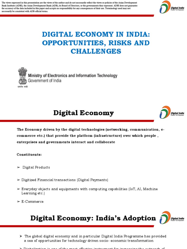 Digital Economy in India: Opportunities & Challenges | PDF | Financial ...