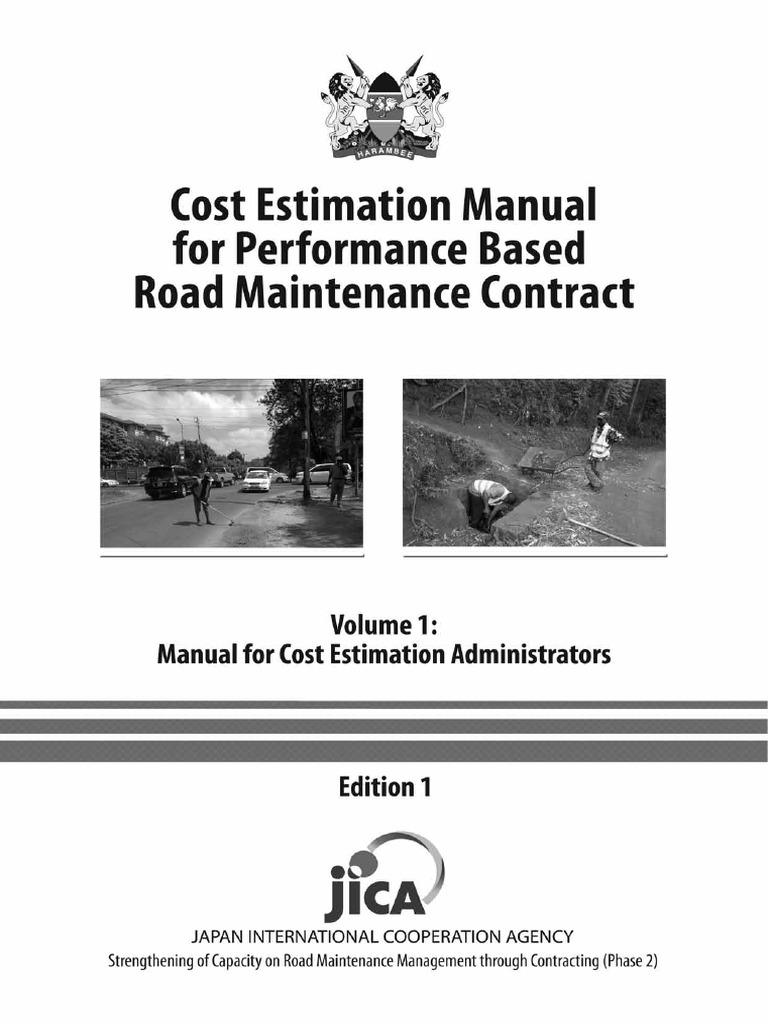 Cost Estimation Manual Volume 1 PBC PDF Estimation Road