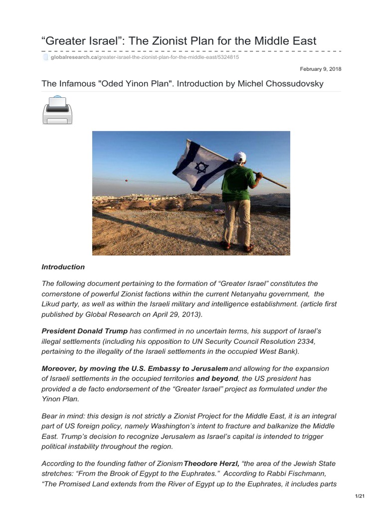 Greater Israel The Zionist Plan For The Middle East | Download Free PDF | Israel | World Politics