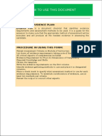 How To Use This Document: About The Evidence Plan