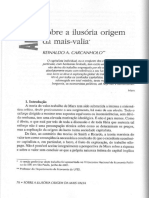 CARCANHOLO, Reinaldo a. Sobre a Ilusória Origem Da Mais-Valia. Crítica Marxista