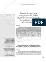 Evasion de Impuestos en Argentina Un Analisis Experimental de La Eficiencia de Premios y Castigos Al Contribuyente