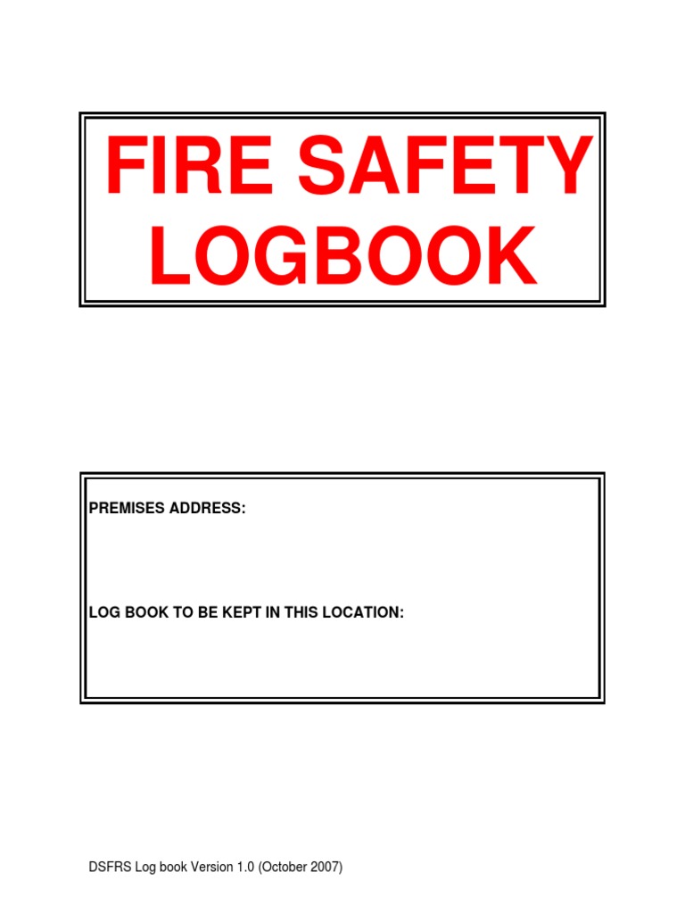 Fire Safety Log Book Guidelines | PDF | Fire Safety | Safety