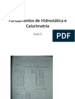 Fundamentos de Hidrostática e Calorimetria Aula 5