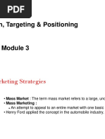 Market Segmentation, Targeting & Positioning