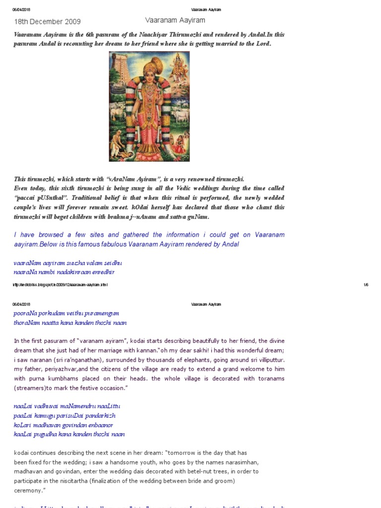 Vaaranam Aayiram PDF Hindu Literature Religion And Belief