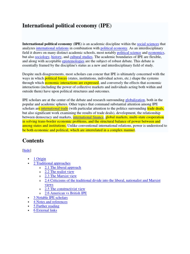 INTRODUCTION TO INTERNATIONAL POLITICAL ECONOMY PDF NOTES visual data 7