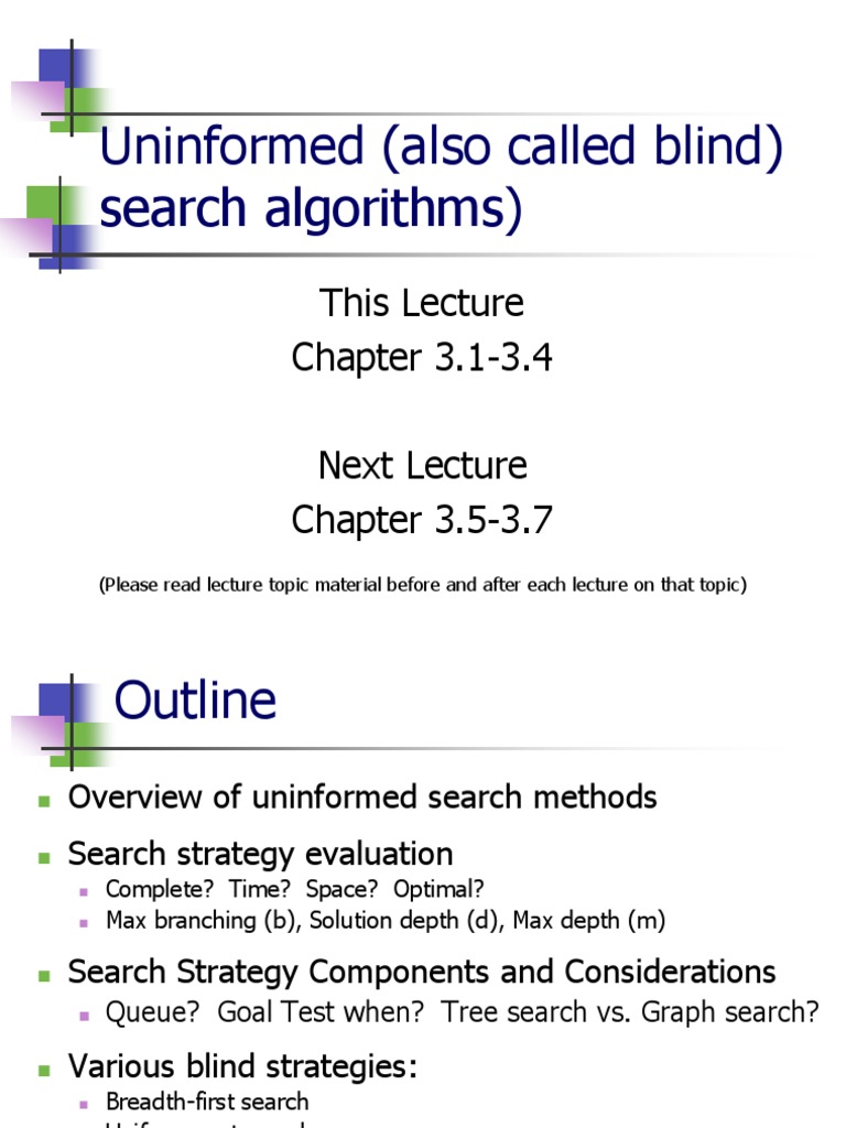 Uninformed Search Algorithms Overview | PDF | Algorithms | Combinatorics