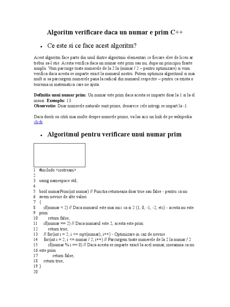 Algoritm Verificare Daca Un Numar E Prim C