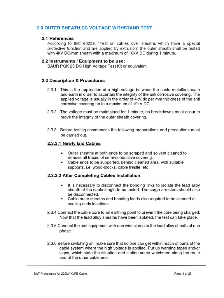 general-sheath-test-procedure-hv-cable-pdf-direct-current-switch