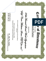 Certificate For Symposium