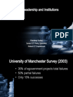 Policy, Leadership and Institutions: Randeep Sudan Senior ICT Policy Specialist Global ICT Department