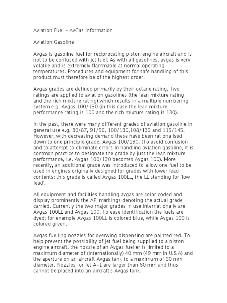 Aviation Fuels PDF PDF Jet Fuel Gasoline