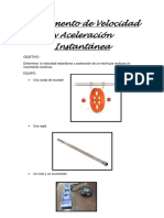 Experimento de Velocidad y Aceleración Instantánea