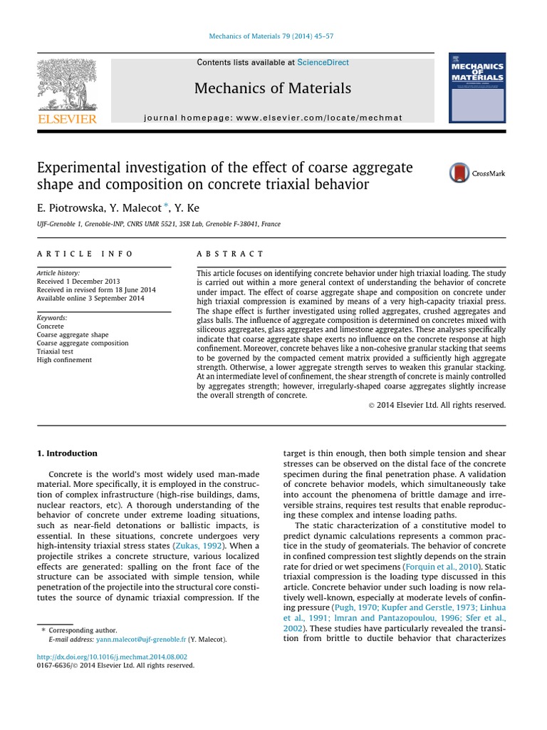 Experimental Investigation of The Effect of Coarse Aggregate | PDF ...