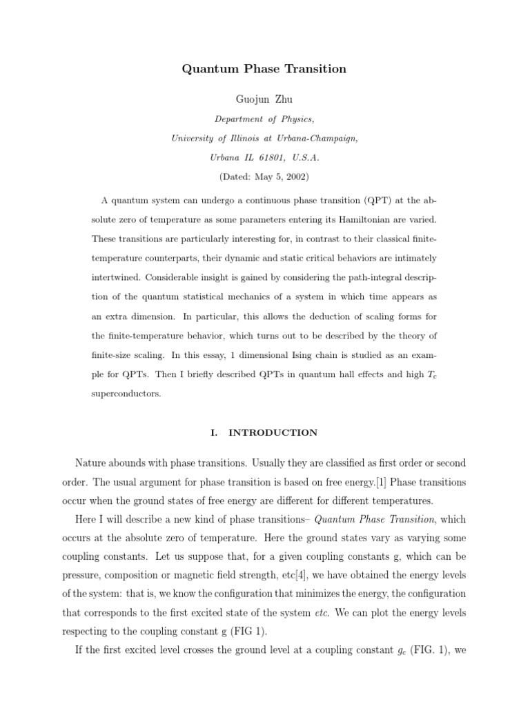Quantum Phase Transitions Explained | PDF | Phase Transition | Quantum ...