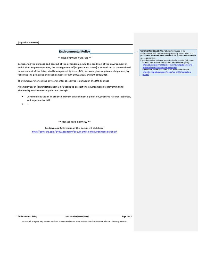 02.2 Environmental Policy Integrated Preview EN | PDF | Environmental ...