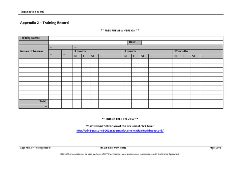 05.2 App 2 Training Record Integrated Preview EN | PDF | Business