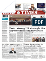 Gulf Times: Emir: Strong US Strategic Ties Key To Combating Terrorism