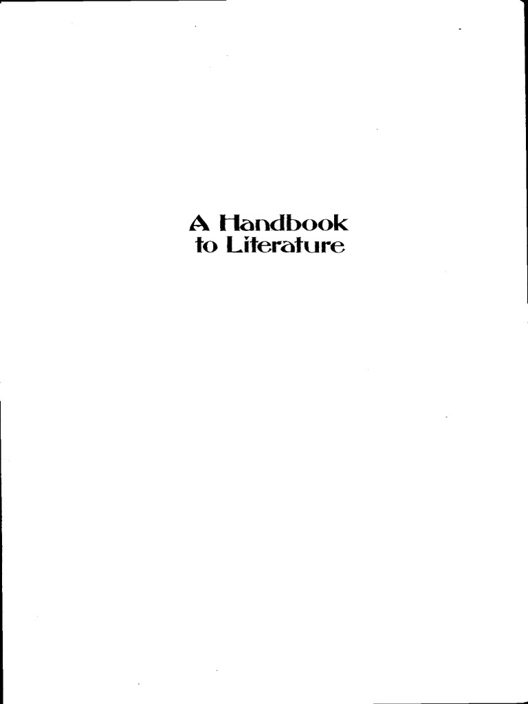 A Handbook To Literature (4th Edition) by C. Hugh Holman (1985) PDF