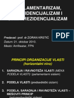 Predavanje 21. Oktobar 2010. Parlamentarizam Prezidencijalizam I Semi Prezidencijalizam