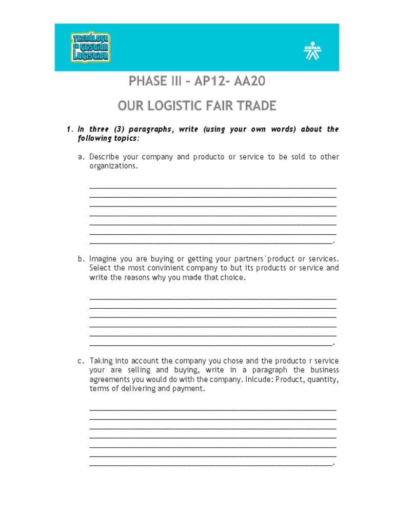 Evidence Our Logistic Fair Trade AP12-AA20 | PDF