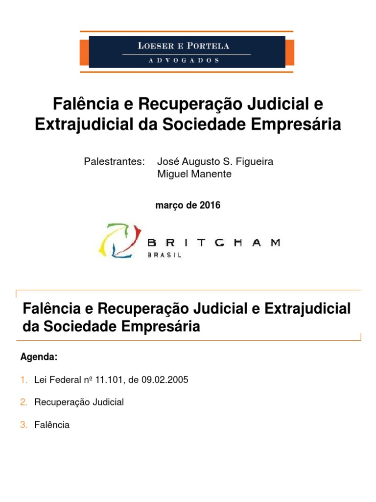 Falência e Recuperação Judicial: Guia Legal | PDF | Falência | Governo