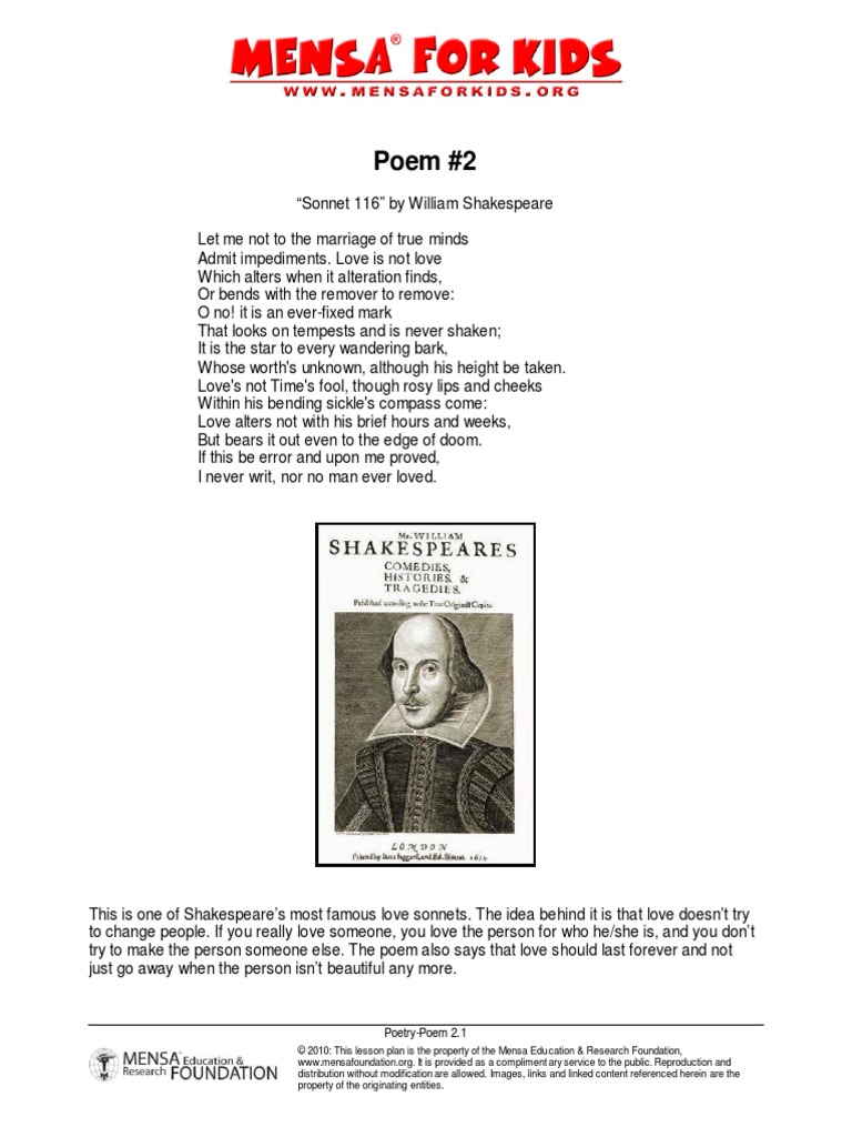 Download Sonnet 116 William Shakespeare Love Poems Background