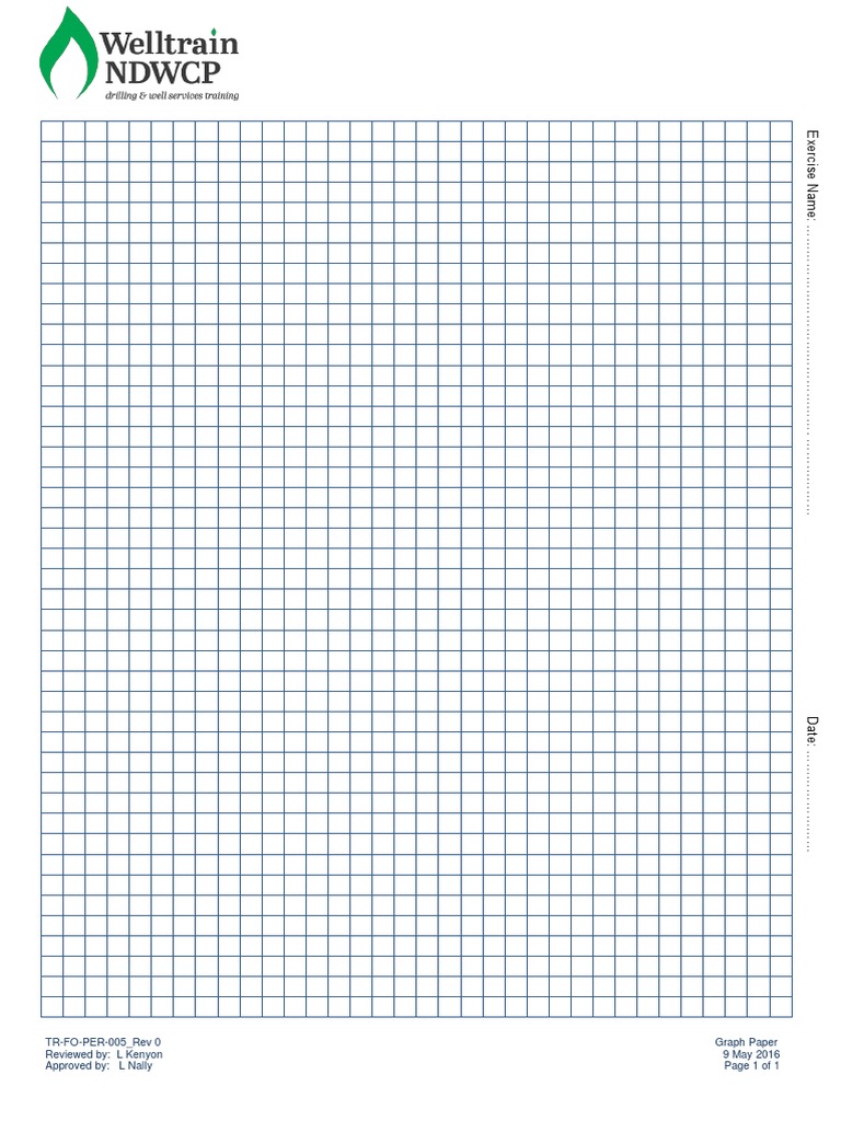 TR-FO-PER-005 - Rev 0 Graph Paper Reviewed By: L Kenyon 9 May 2016 ...