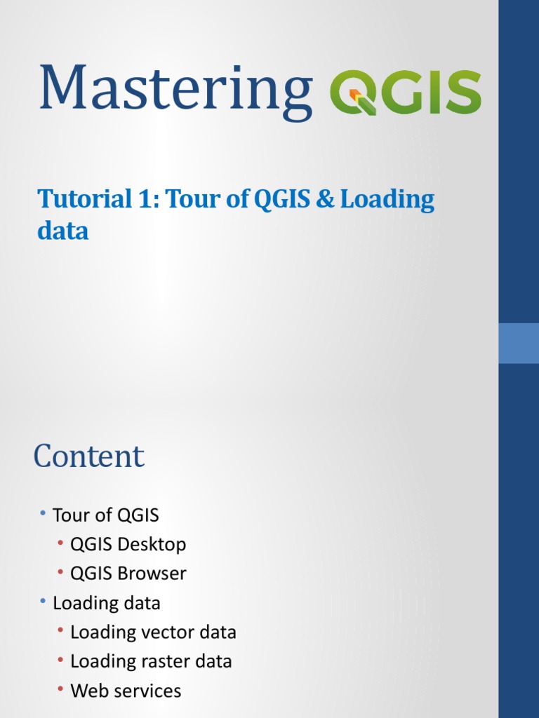 Mastering Tutorial 1 Tour Of Qgis Loading Data Pdf Computing