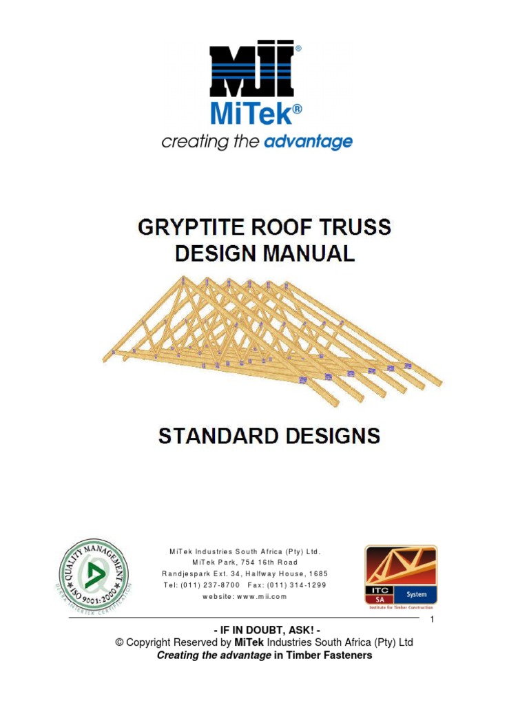 Gryptite Design Manual | PDF | Truss | Lumber