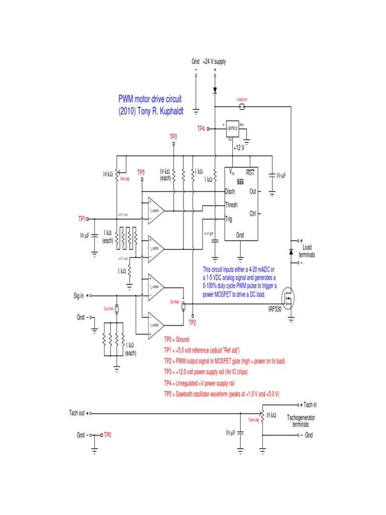 (2010) Tony R. Kuphaldt PWM Motor Drive Circuit: +24 V Supply GND ...