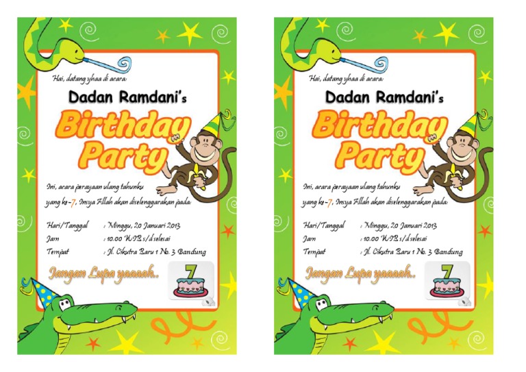 81+ Contoh Undangan Birthday Anak Gratis Terbaik