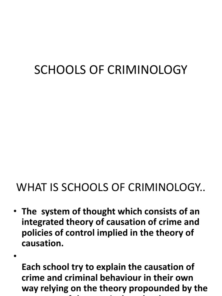 Schools of Criminology PDF Id Psychological Concepts
