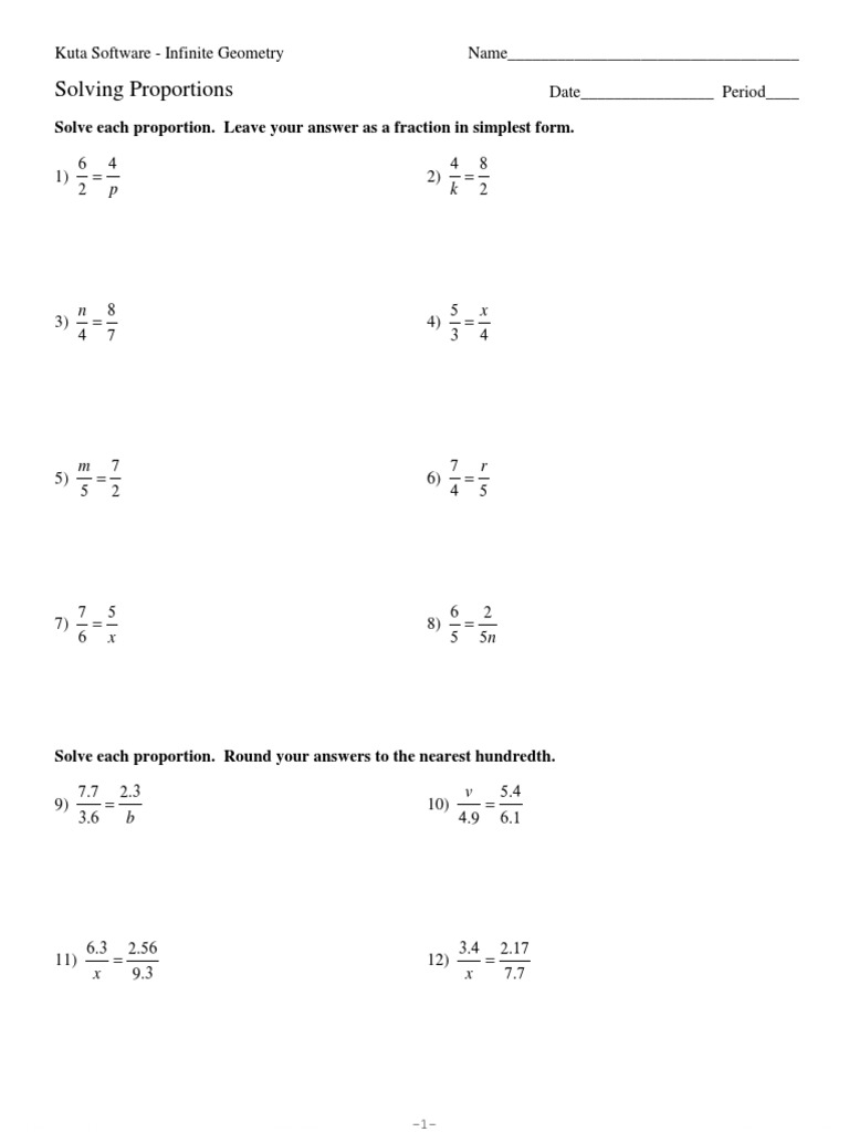 Solving Proportions  Teaching Mathematics With Solving Proportions Worksheet Answers