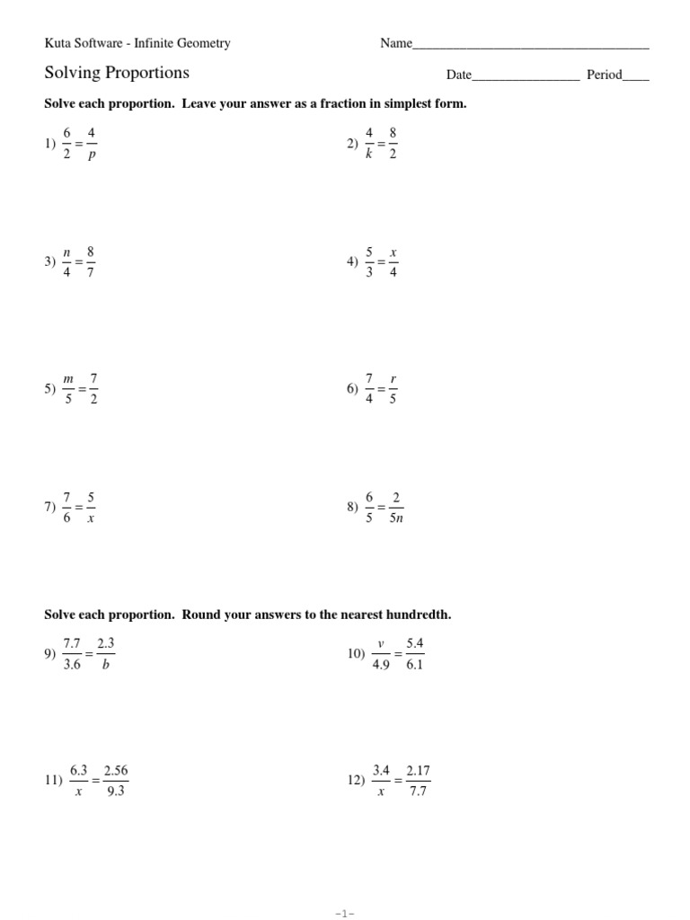 Solving Proportions  Teaching Mathematics With Solving Proportions Worksheet Answers