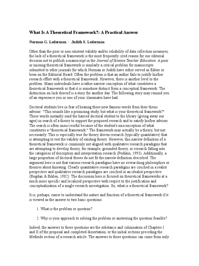 Understanding Theoretical Frameworks in Research | PDF | Qualitative ...