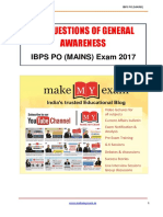 100 Questions of GK For Ibps Po Mains