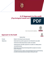 Approach to the Audit