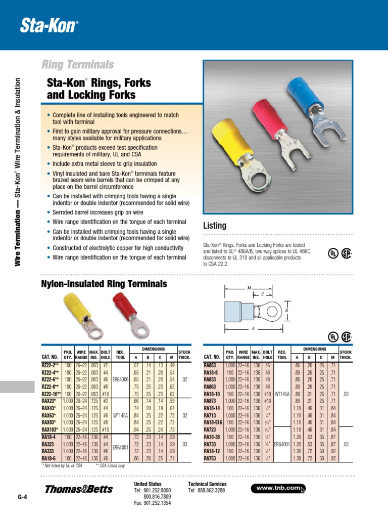 StaKon Rings, Forks and Locking Forks Ring Terminals PDF