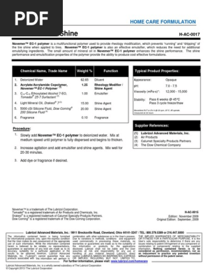 Homecare Formulation