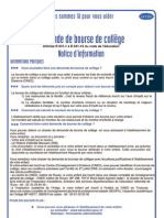 Demande de bourse de collège 2010