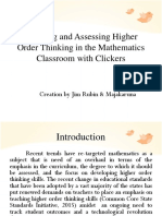 Teaching and Assessing Higher Order Thinking in The