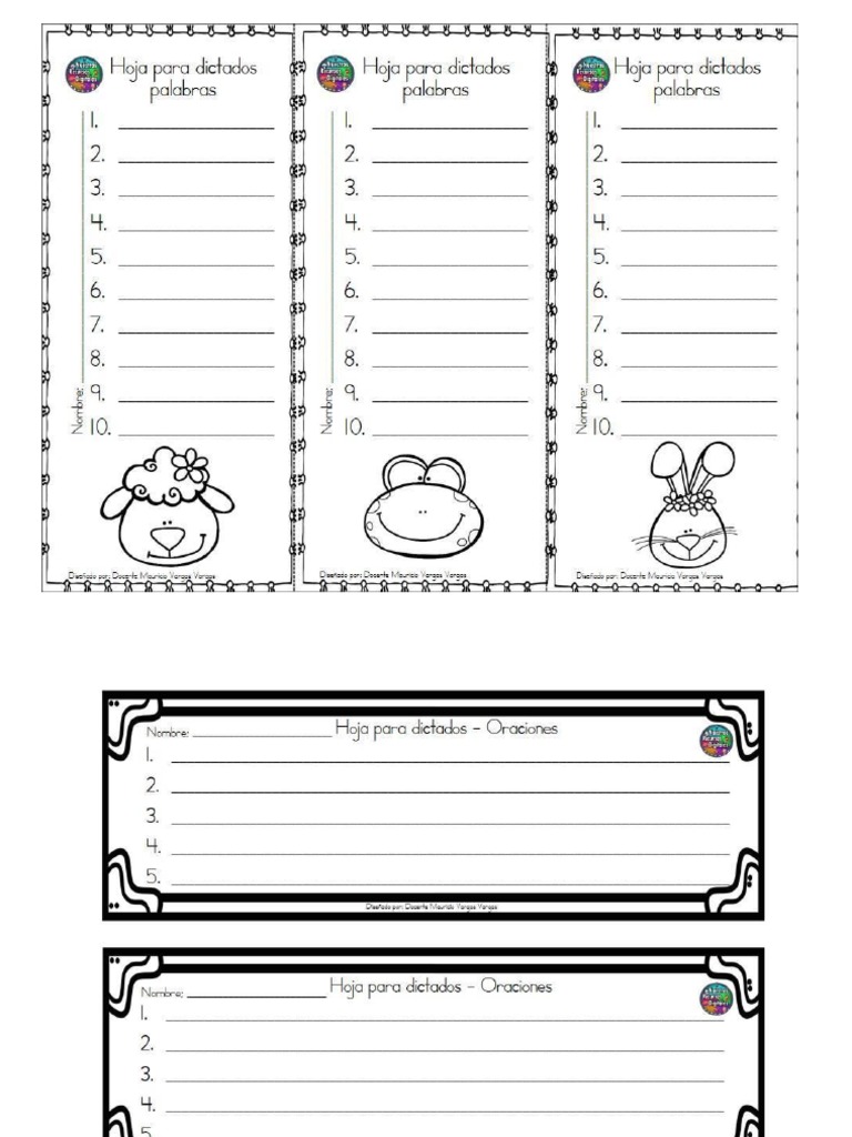 Plantillas de Dictado | PDF