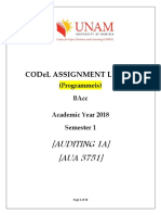 2018 Distance Assignments - Auditing 1A AUA3751 With Assignment 2