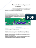 Sistema para Elaboración de La Hoja de Papel Apartir de La Pasta 2